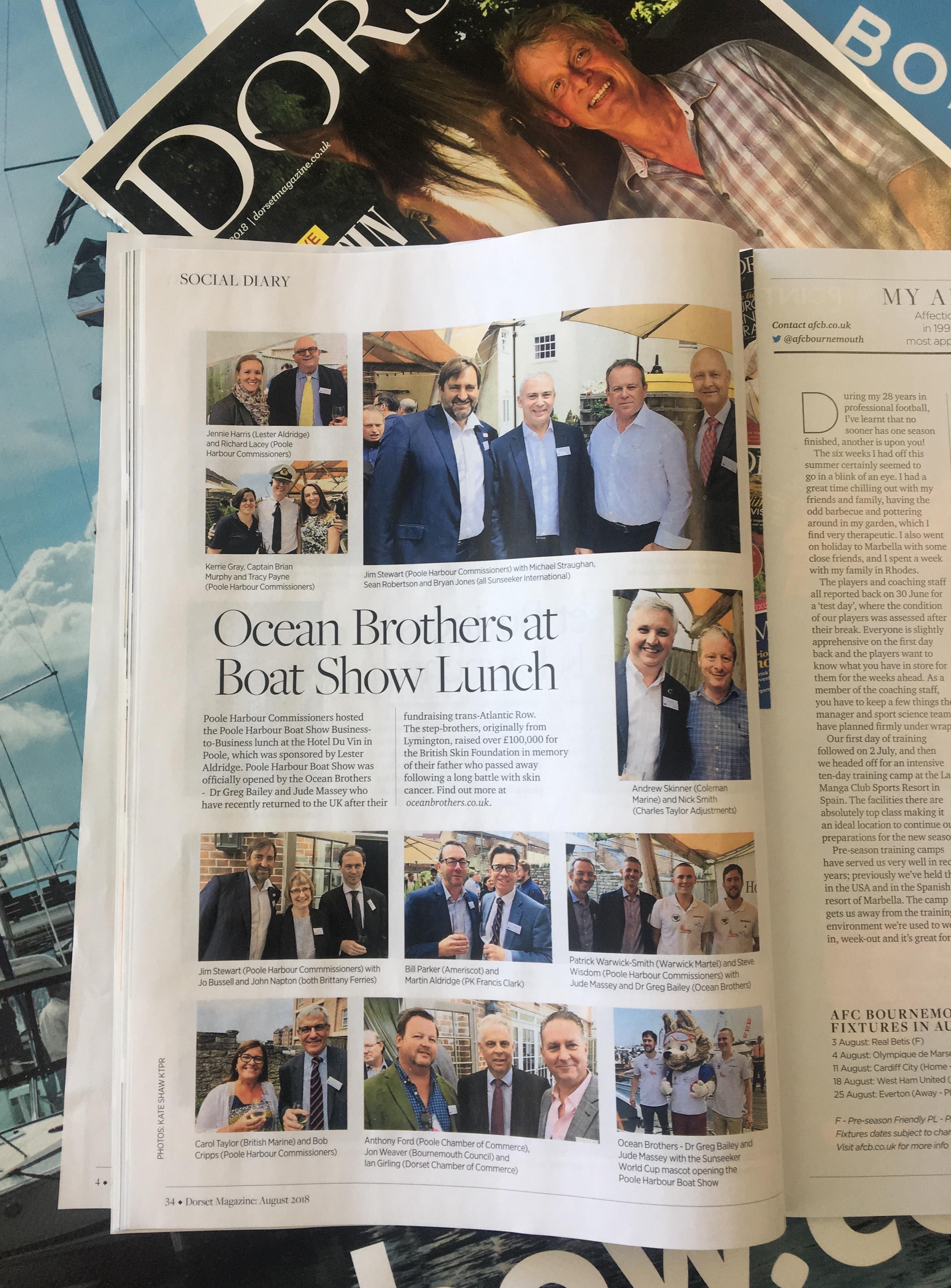 Ocean Brothers at the Poole Harbour Boat Show Lunch