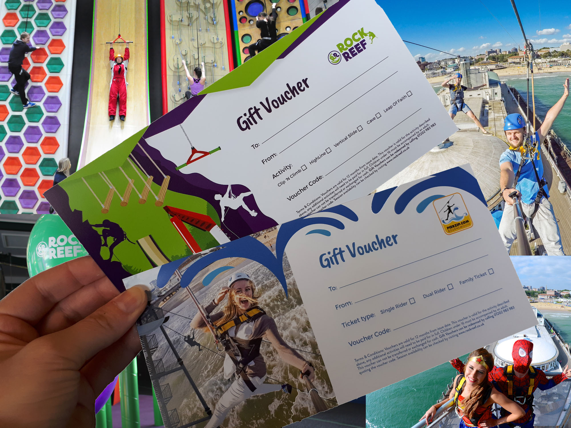 Be inspired with Christmas Gift Vouchers for RockReef and the PierZip on Bournemouth Pier!