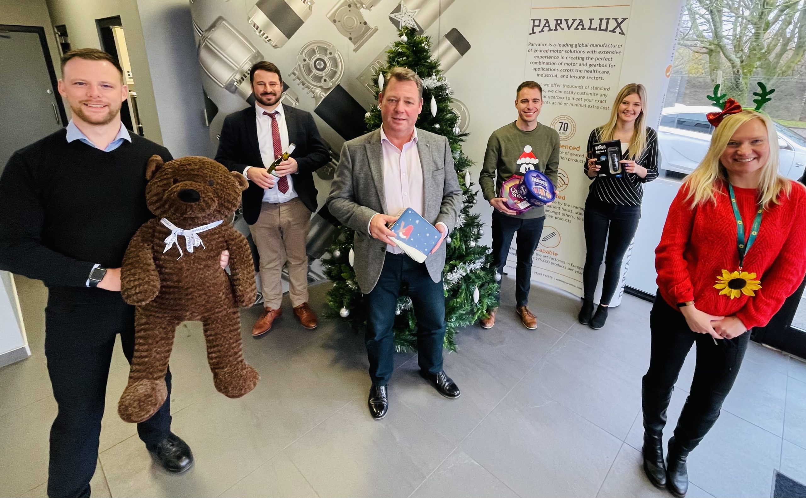 Parvalux team gear up with festive fundraising bonanza for Lewis-Manning Hospice Care