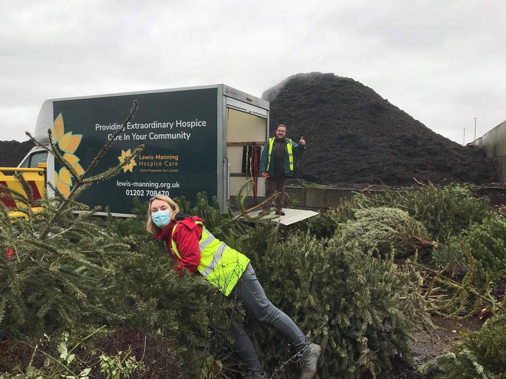Lewis-Manning Hospice Care recycle 770 Christmas trees, producing 3.5 tonnes of eco mix and compost