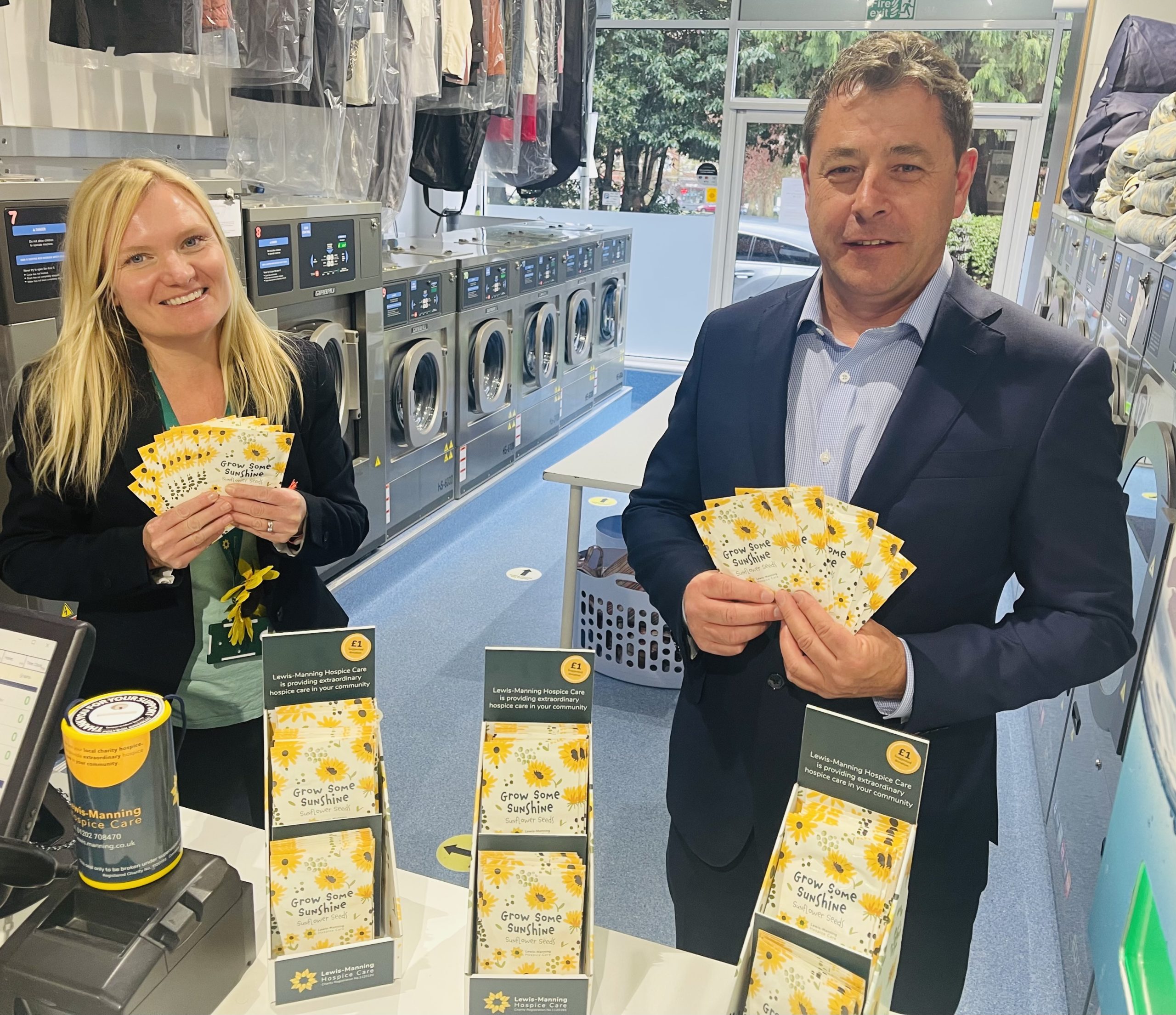Barker Dry Cleaning and Laundry shows incredible support for Lewis-Manning Hospice Care’s ‘Grow Some Sunshine’ campaign