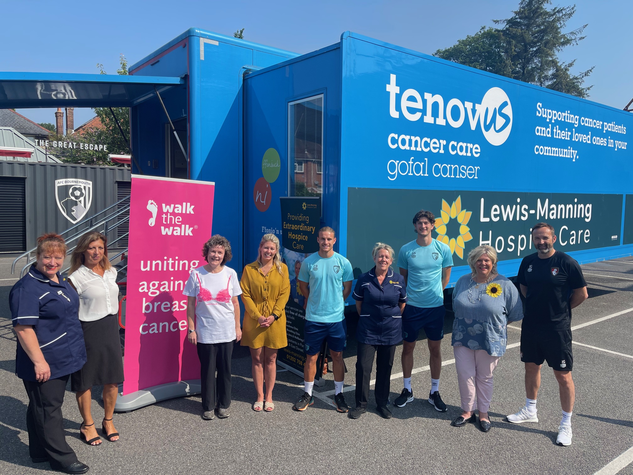 ​‘Walk the Walk’ charity enables extension to Lewis-Manning Hospice Care’s Mobile Lymphoedema Clinic to support cancer patients, with additional support by AFC Bournemouth