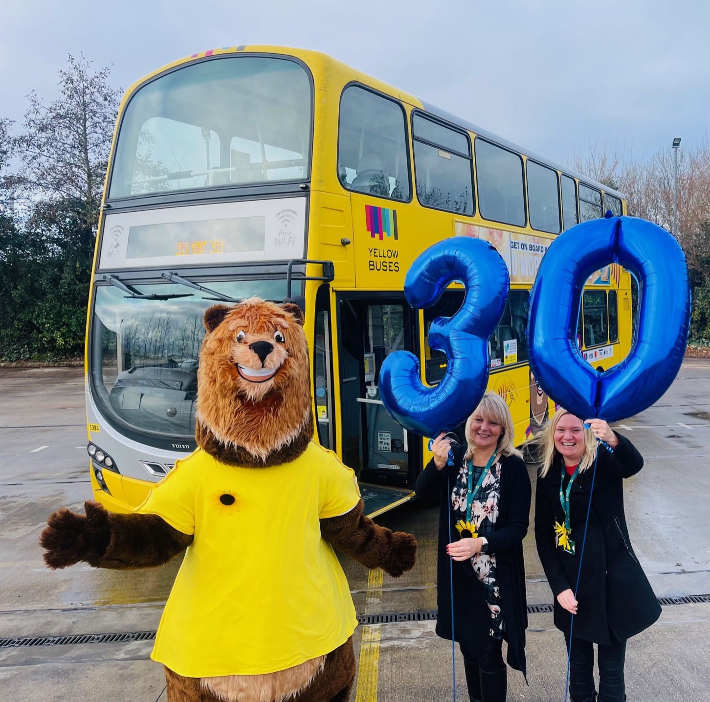 Lewis-Manning Hospice Care kicks off 30th anniversary celebrations with a bang, by launching their ’30 for 30’ campaign alongside Yellow Buses