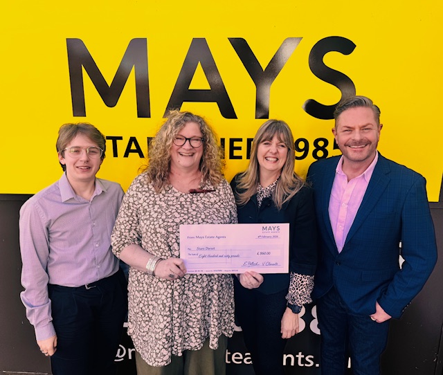 Mays Estate Agents Raise £860 for STARS Dorset Through Festive Charity Campaign